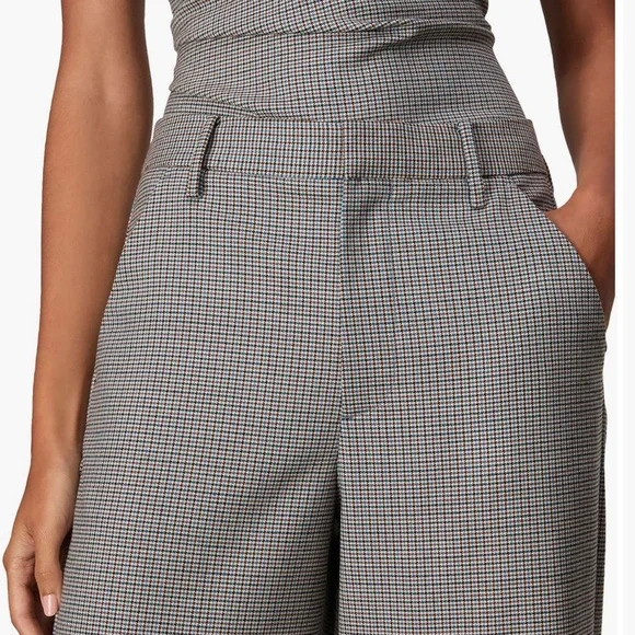 rag & bone Andi Full length Trouser High Waist Ankle Wide Leg /Color: Blue plaid - Picture 4 of 11